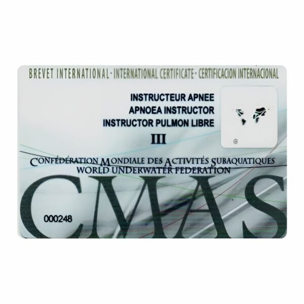 Brevet instrutor de apneia - validade de 5 anos - PRODUTO INDISPONÍVEL POR MOTIVOS TÉCNICOS