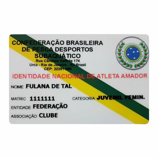 Carteira de atleta juvenil feminino ate 18 anos incompletos