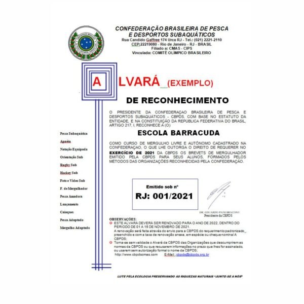 Renovação do Alvará Anual - escolas e clubes