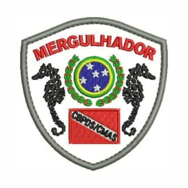 Patch bordado de mergulhador CBPDS/CMAS